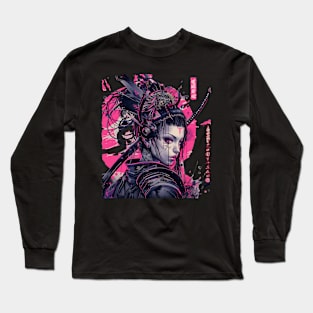 Samurai Girl Pink Asian Warrior Long Sleeve T-Shirt